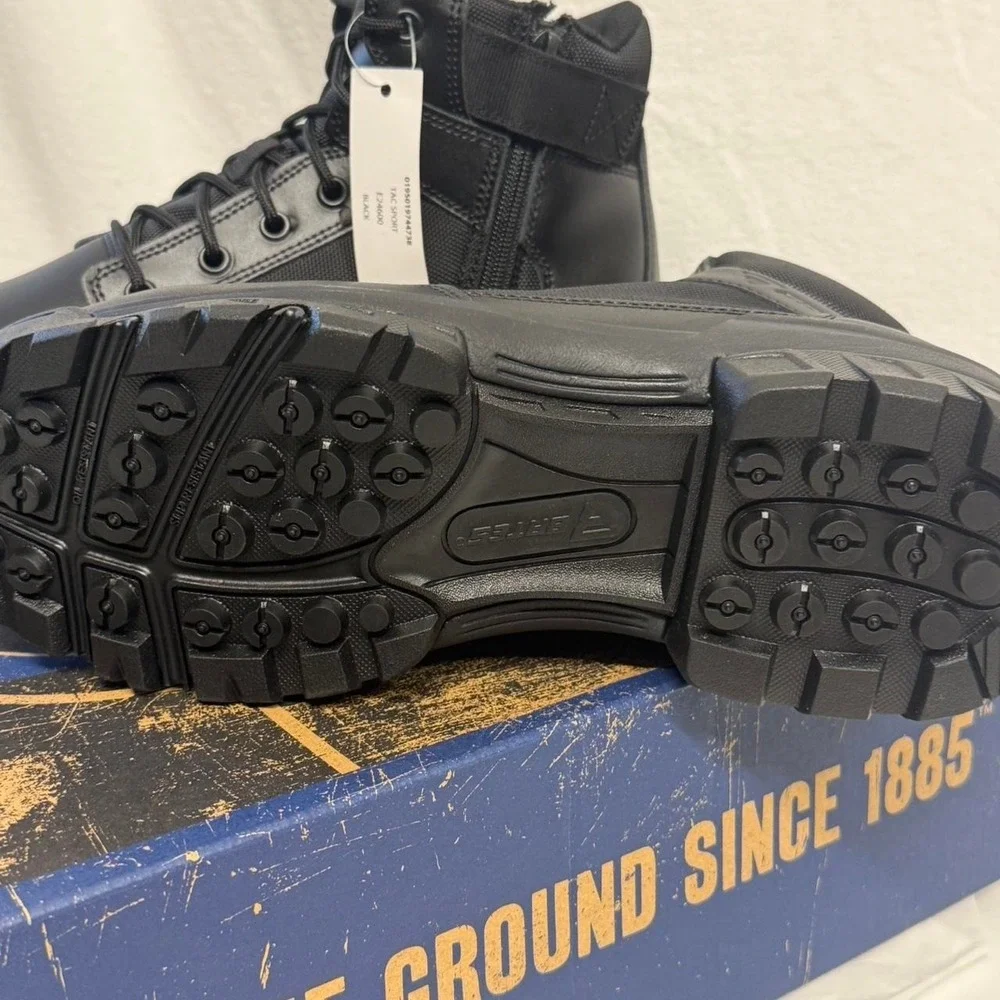 Bates tactical sport black leather zip/lace up boots Men's Size US 8